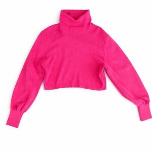 Aritzia Wilfred Bright Pink Cowl Neck Sweater